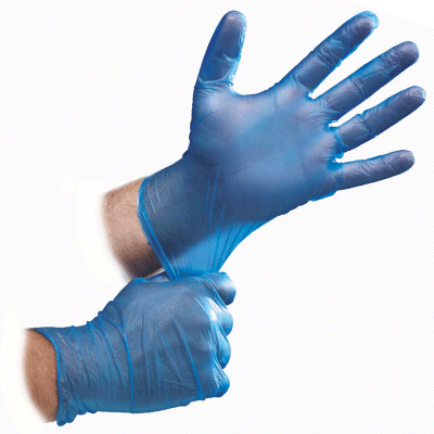 2000 x Strong Blue Vinyl Powder Free Disposable Gloves - Medium Size